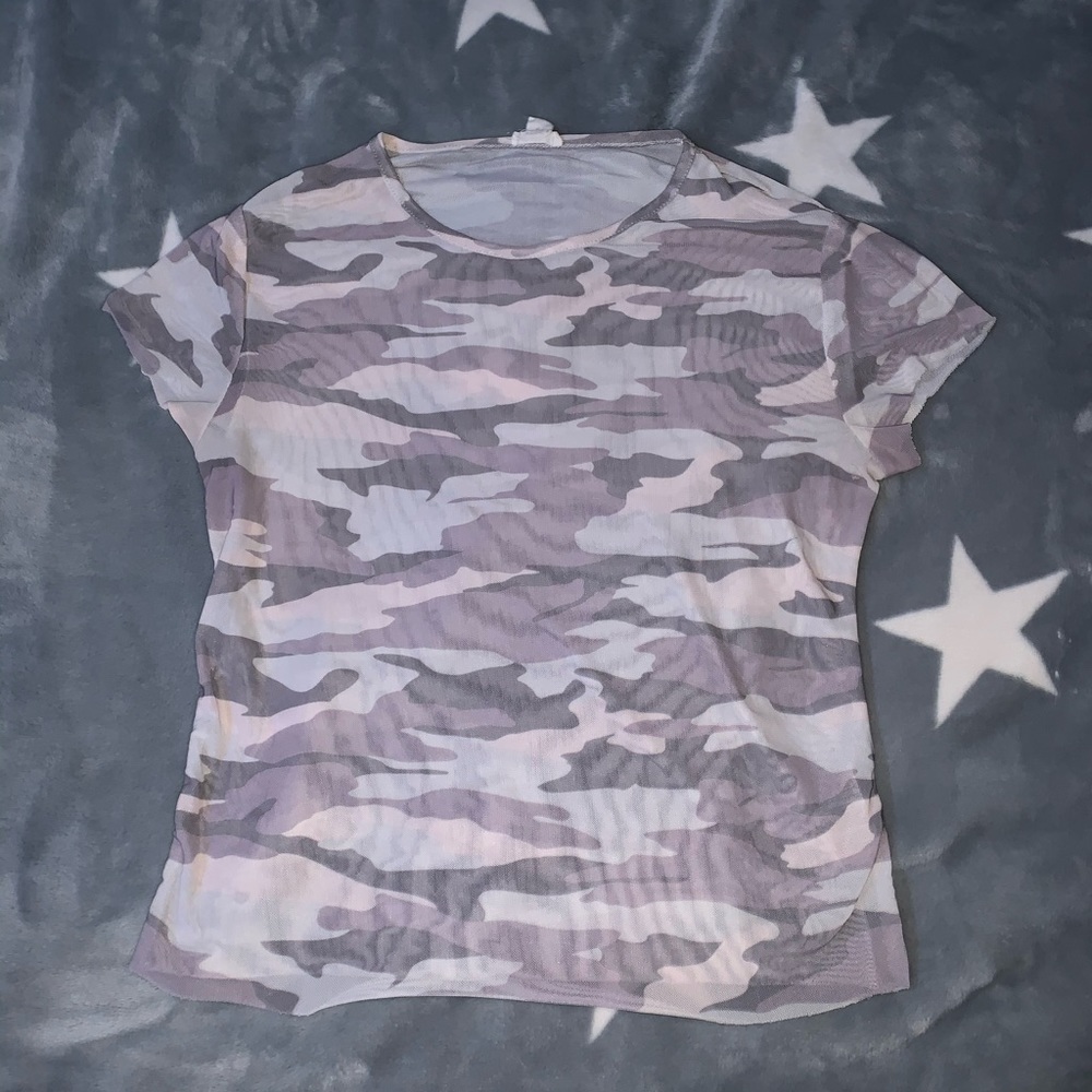 grey Camo tee mesh T-shirt